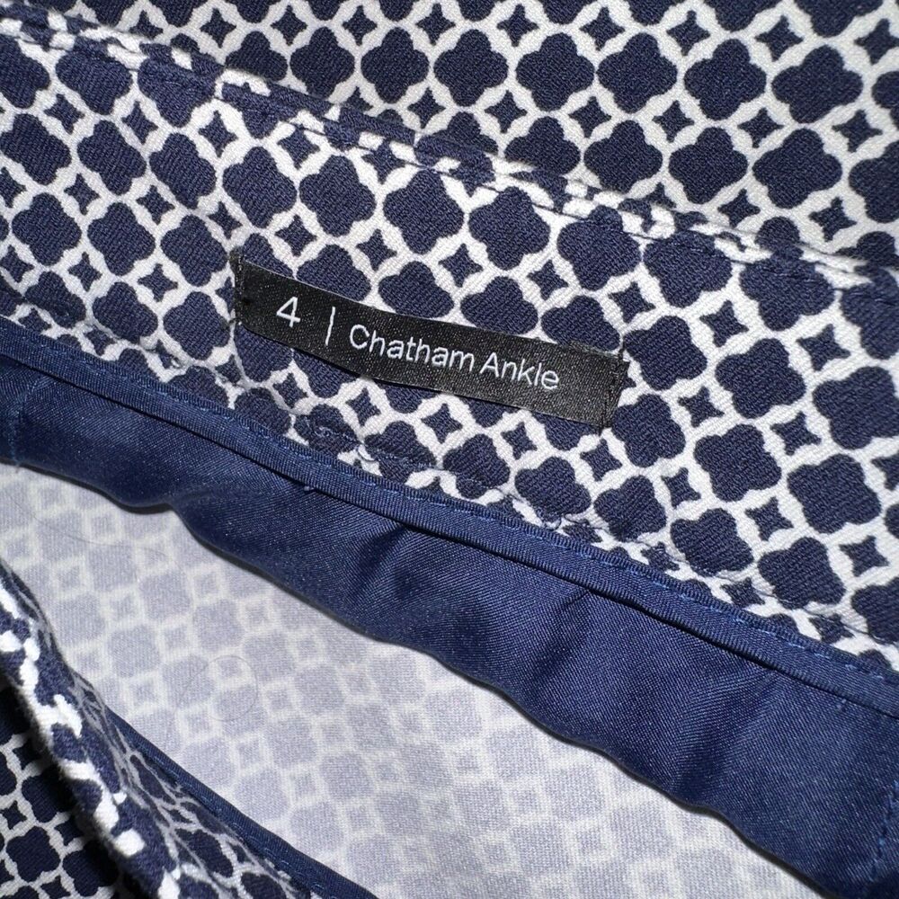 Talbots Women’s Chatham Ankle Zip Printed Pants Blue Size 4 - Picture 5 of 6